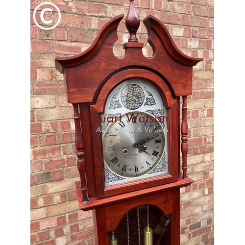 80 - A small reproduction longcase clock working order