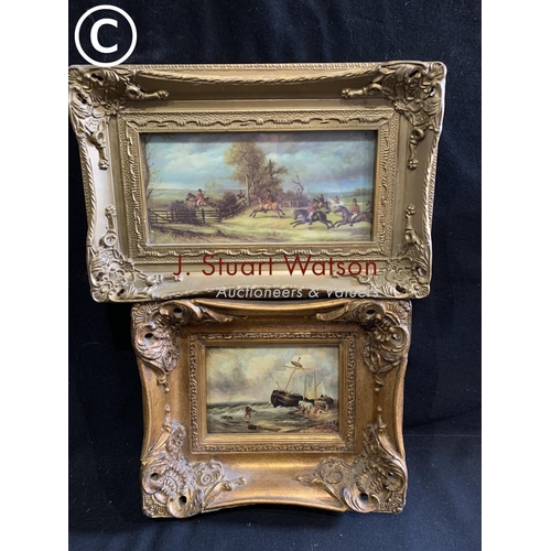 803 - Two reproduction gilt framed pictures