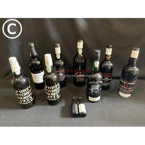 851 - Eight bottles of Port and two miniatures