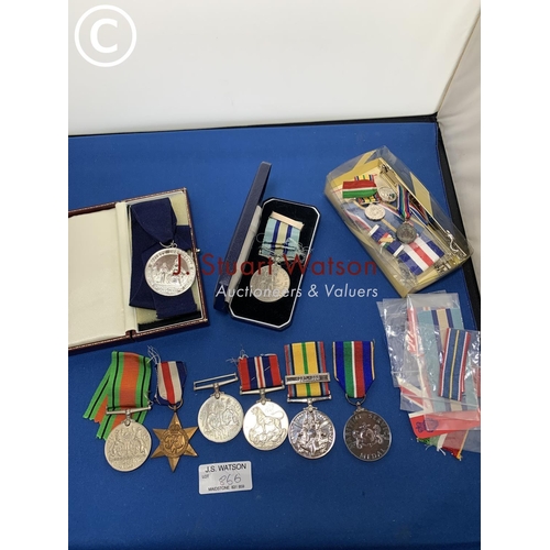 866 - Royal Oserver Corps medal to Observer H. C. Beetham, Silver Maritime Society medal, WW2 medals and r... 