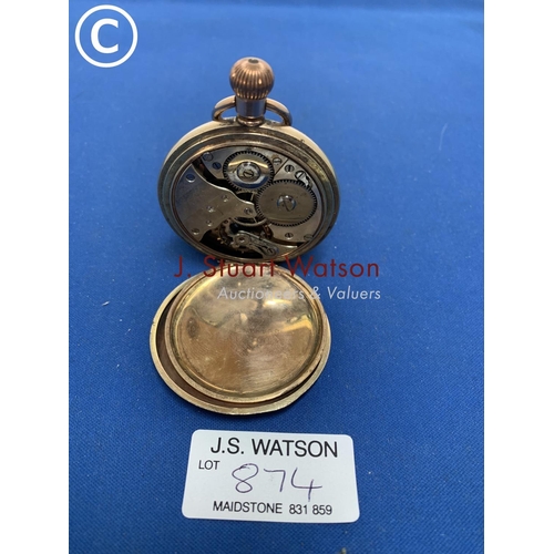 874 - Rolled Gold hunter pocket watch