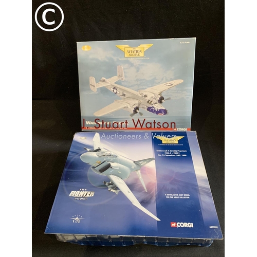 892 - Two medium boxed The Aviation Archive Corgi Aircraft models: Mitchell and McDonnell Phantom