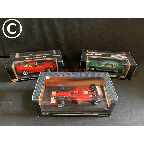 895 - Two Maisto Special Edition Boxed model cars Jaguar Mark II (1959) and Ferrari 550 Maranello plus Hot... 