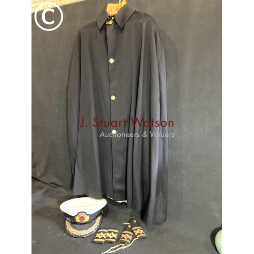 934 - Gieves and Hawkes Naval Cloak, cap and epaulettes