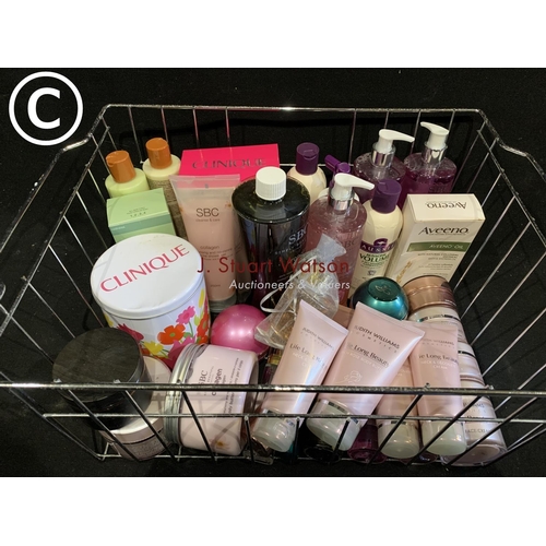 953 - Basket of Clinique, SBC and Judith Williams cosmetic items (all unused)