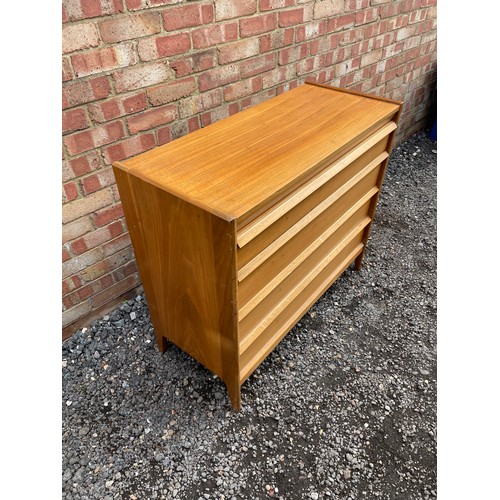 5 - A mid century teak chest of five drawers