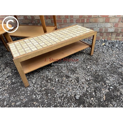 8 - A danish style teak tea trolley together with a collection of three other mid century coffee tables