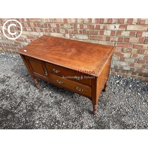 10 - An edwardian mahogany two drawer washstand