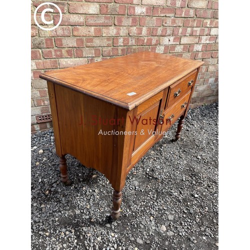 10 - An edwardian mahogany two drawer washstand