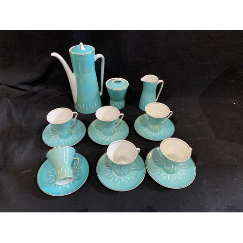 973 - Polish Turquoise patterned Coffee Set