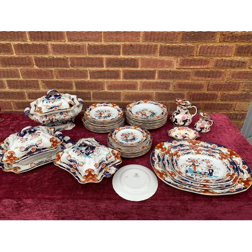 797 - Masons Ironstone 43 pieces antique Mandalay dinnerware and two more matching recent pieces (3)