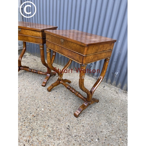 1 - A pair of good quality reproduction mahogany bedsides each with drawer