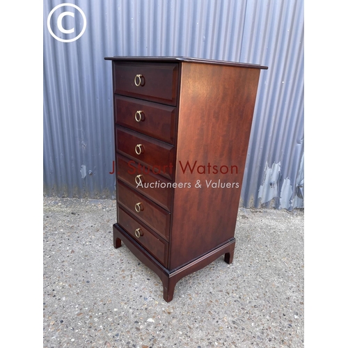 104 - A stag tallboy chest of six drawers