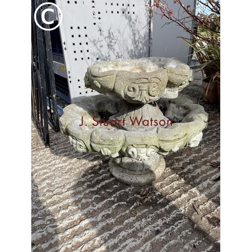 392 - Two tier ornate bird bath