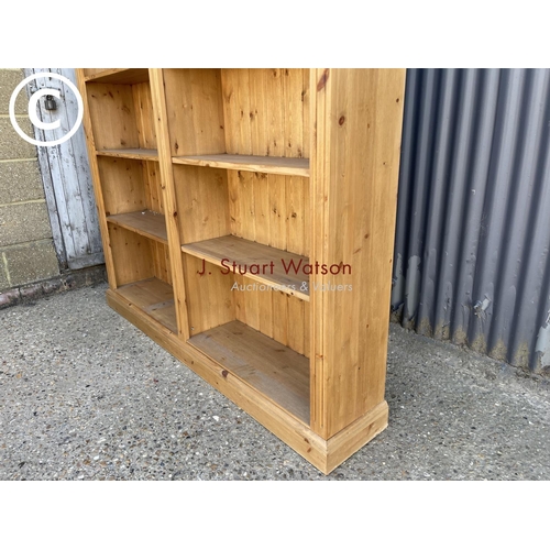 48 - A large solid pine Double bookcase 160w200h