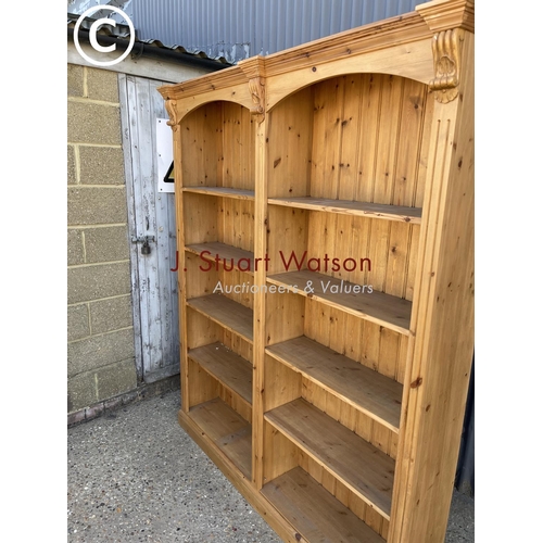 48 - A large solid pine Double bookcase 160w200h