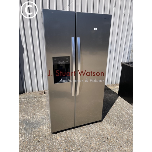 55 - A kemwood stainless steel American style fridge freezer with water and ice dispenser 90cm wide