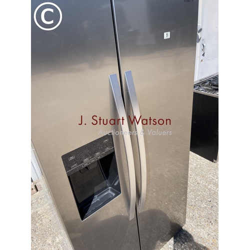 55 - A kemwood stainless steel American style fridge freezer with water and ice dispenser 90cm wide