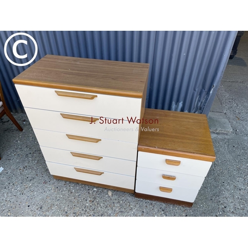 59 - 1970's chest of drawers with matching bedside