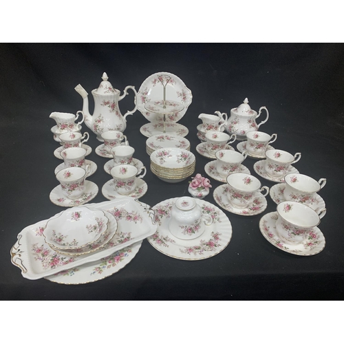 743 - Royal Albert Lavender Rose Tea and Coffee Set and additional items - 53 pieces all in good condition