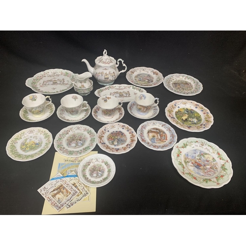 744 - Doulton Brambly Hedge teaware and Plates - 22 pieces