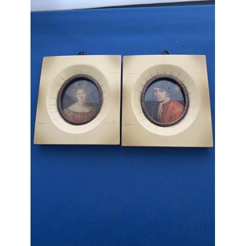 847 - Pair of decorative framed miniatures