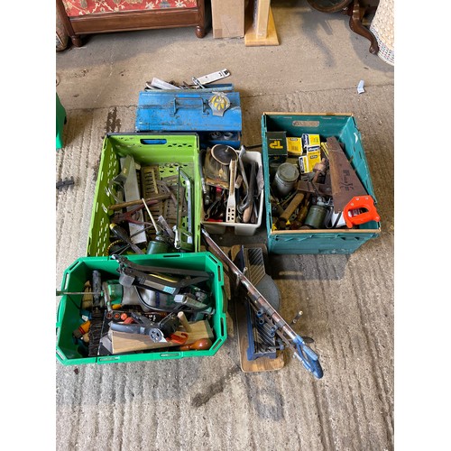 360u - Toolboxes and three crates of tools and fixtures including aa badge (plastic crates not included)