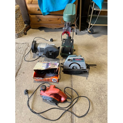 360v - Nutool Pillar drill and four other power hand tools