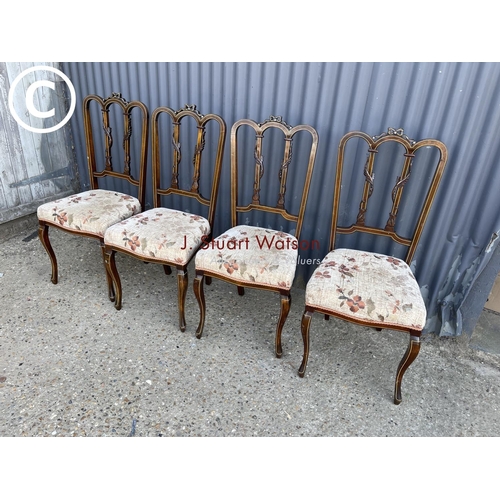 351 - A set of four mahogany inlaid chairs