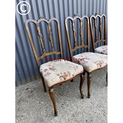 351 - A set of four mahogany inlaid chairs