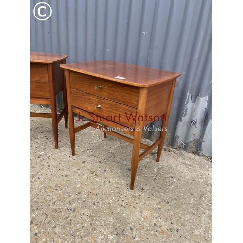 107 - A pair of mid century teak bedsides