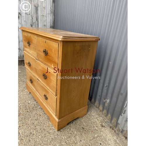 142 - An Edwardian satinwood chest of four drawers