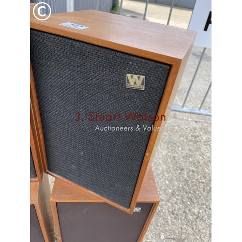 147 - Four teak cased Wardale speakers