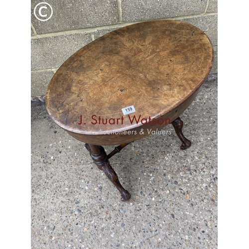 159 - A Victorian oval walnut sewing table