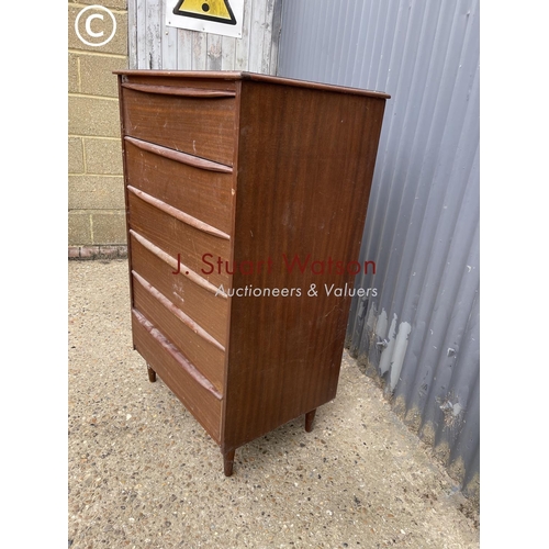 179 - A mid century tallboy chest of six drawers possibly by avalon