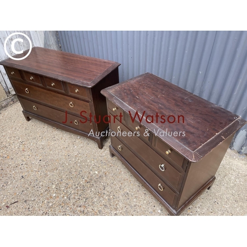 180 - Two stag minstrel chests of drawers