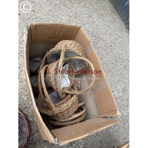 195 - two wicker hampers and other basketware