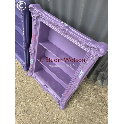 196 - Two purple wall shelves 52x 70