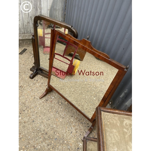 232 - Two swing mirrors and a folding cake stand