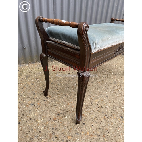 270 - An Edwardian duet piano stool