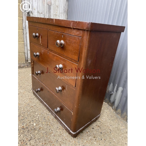 273 - A Victorian mahogany chest of five drawers