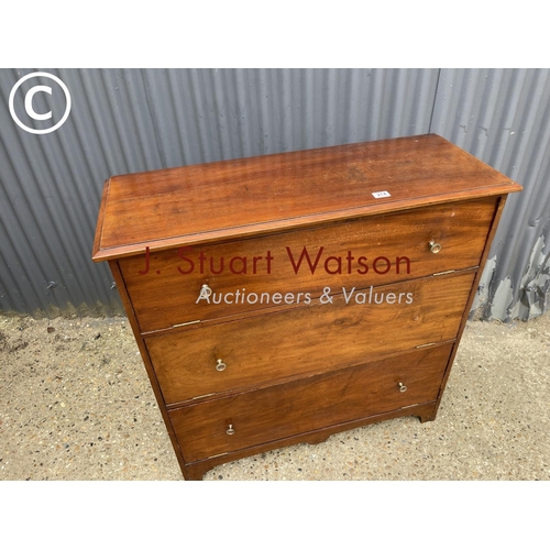 274 - A mahogany ships chest with three drop fronts