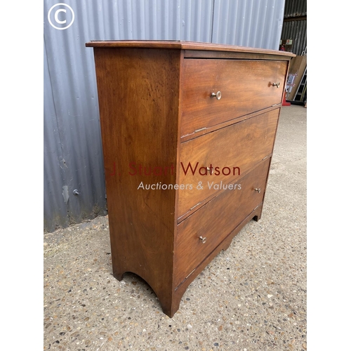 274 - A mahogany ships chest with three drop fronts