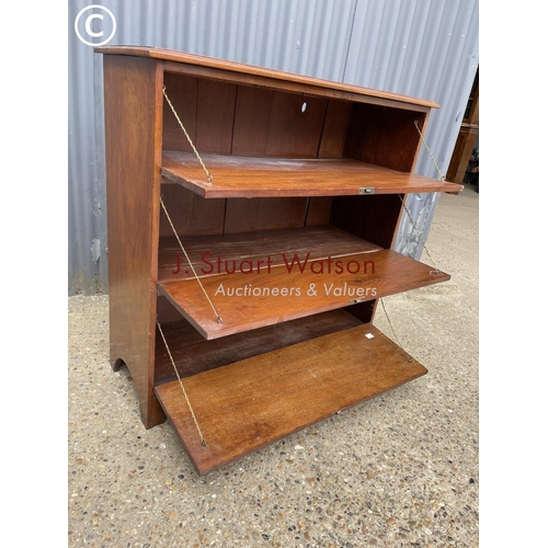 274 - A mahogany ships chest with three drop fronts