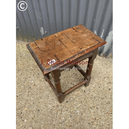 294 - An antique oak joint stool 47x27x50