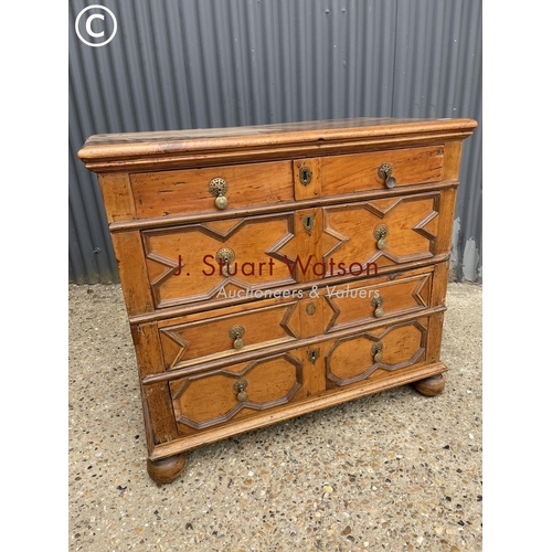 300 - A continental two part chest of four drawers 103x 60x90