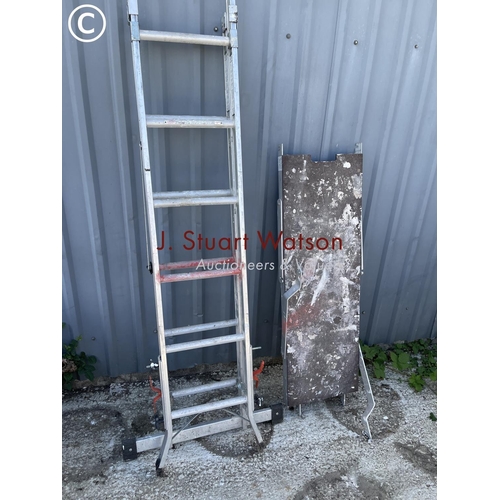 344 - Young man decorators ladder with board