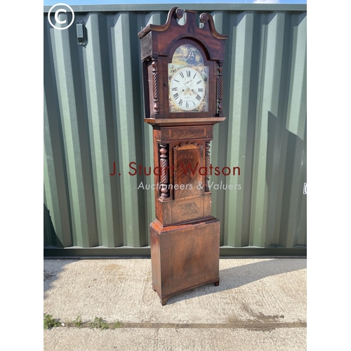 363 - A Victorian mahogany north country longcase  clock by GEO Ellis with two two weights and pendulum