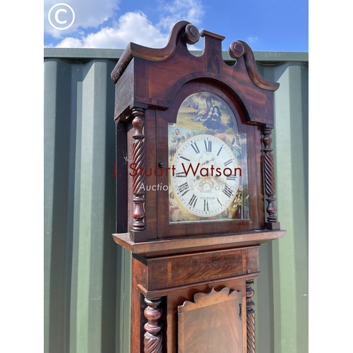 363 - A Victorian mahogany north country longcase  clock by GEO Ellis with two two weights and pendulum