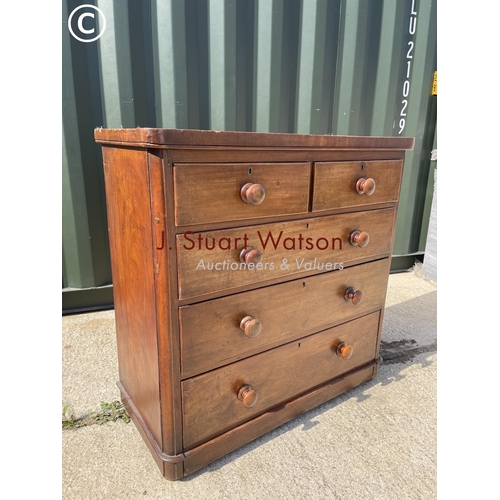 368 - A Victorian mahogany chest of five drawers